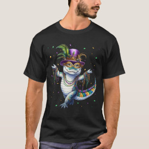 Camiseta Mardigator divertido Mardi Gras Alligator Bailando