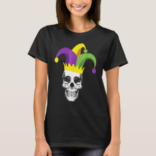Camiseta Mardii Gras Skull Jester Gorra Divertido disfraz d