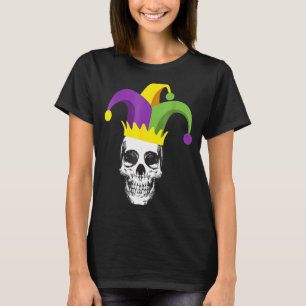 Camiseta Mardii Gras Skull Jester Gorra Divertido disfraz d
