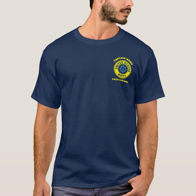 Camiseta Marea azul Anchor barco capitán (Anverso)