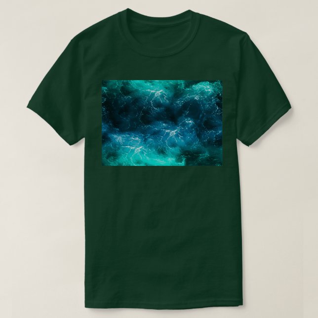 Camiseta Marea azul verde sin costura corrientes oceánicas  (Diseño del anverso)