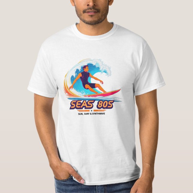 Camiseta Mares de los 80 - Tee de ondas de energía retro (Anverso)