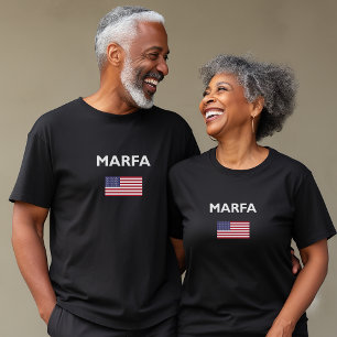 Camiseta Marfa Texas Estados Unidos Bandera estadounidense