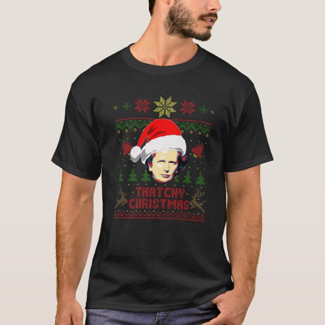 Camiseta Margaret Thatcher Thatchy Navidades Funny Christma (Anverso)
