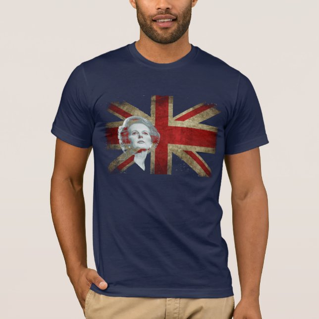 Camiseta Margaret Thatcher y la bandera de Reino Unido (Anverso)