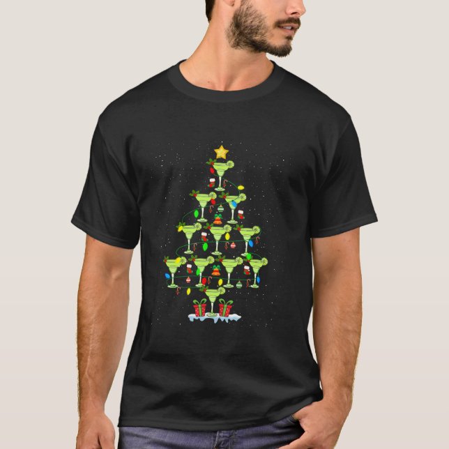 Camiseta Margarita Árbol de Navidad Mexicano Tequila Cockta (Anverso)