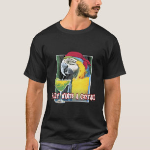 Camiseta Margarita Bebiendo Loro Pirata Polly Quiere Un Coc