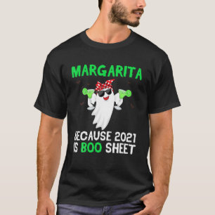 Camiseta Margarita Boo Cute Boo Fantasma Bebiendo Margarita