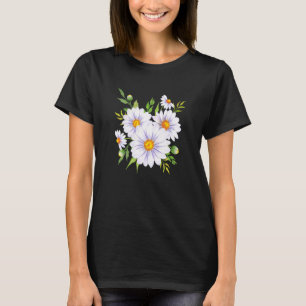 Camiseta Margarita De Corazón Blanco Y Amarillo Flor Jardín