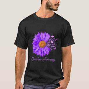Camiseta Margarita Mariposa Cinta Morada Conciencia de Sobr