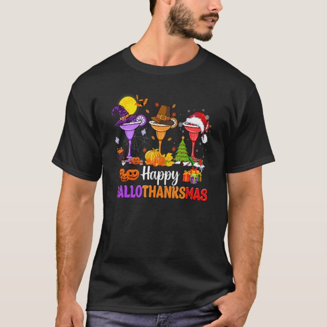 Camiseta Margarita mira a la bruja Santa Hat Fall Happy Hal (Anverso)