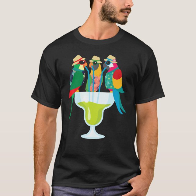 Camiseta Margarita Parrots Cos de Halloween y su bebida div (Anverso)