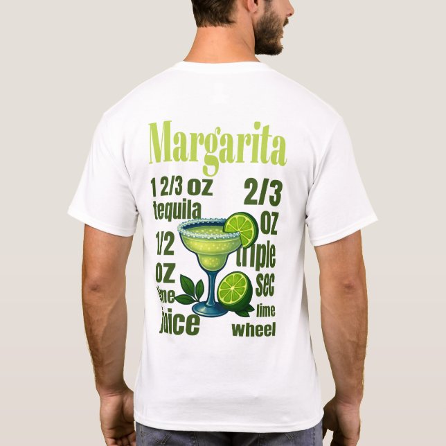 Camiseta Margarita T-Shirt – Retro Lime Green Cocktail (Reverso)