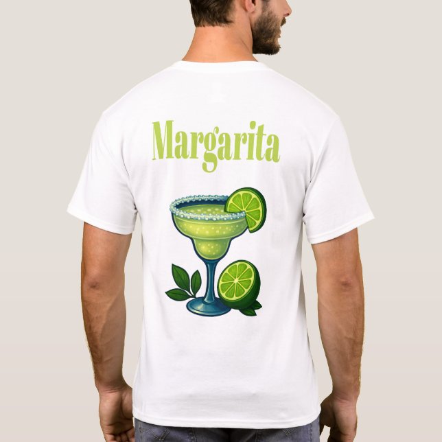 Camiseta Margarita T-Shirt – Retro Lime Green Cocktail (Reverso)