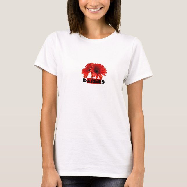 Camiseta Margaritas anaranjadas rojas (Anverso)