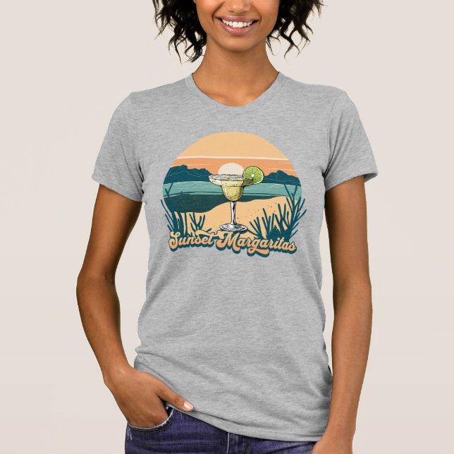 Camiseta Margaritas Retro Sunset (Anverso)