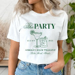 Camiseta Margaritas y Matrimonia Bachelorette El Fiesta<br><div class="desc">Este diseño presenta textos en negrita de moda con cócteles a mano y un tema de margarita verde.</div>