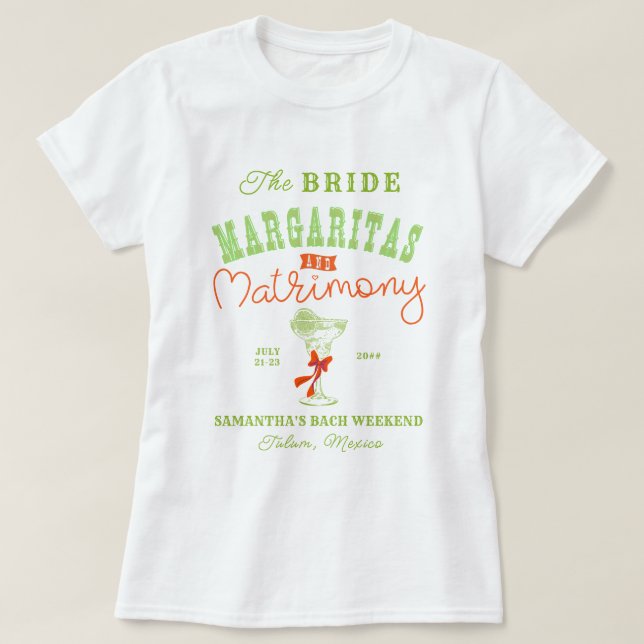 Camiseta Margaritas y Matrimonio Tulum Despedida de Soltera (Diseño del anverso)