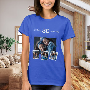 Camiseta Margen de la edad de cumpleaños collage de fotos a