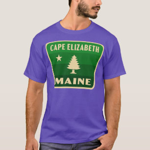 Camiseta Margen verde de árbol de pino retro de Cape Elizab