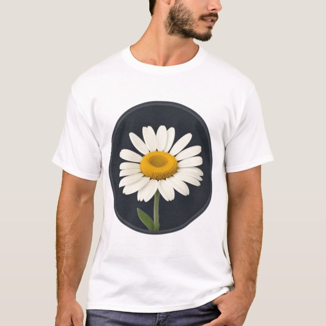 Camiseta Marguerite con un fondo de círculo oscuro (Anverso)