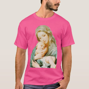 Camiseta María Con El Bebé Jesús Durmiendo En Sus Brazos
