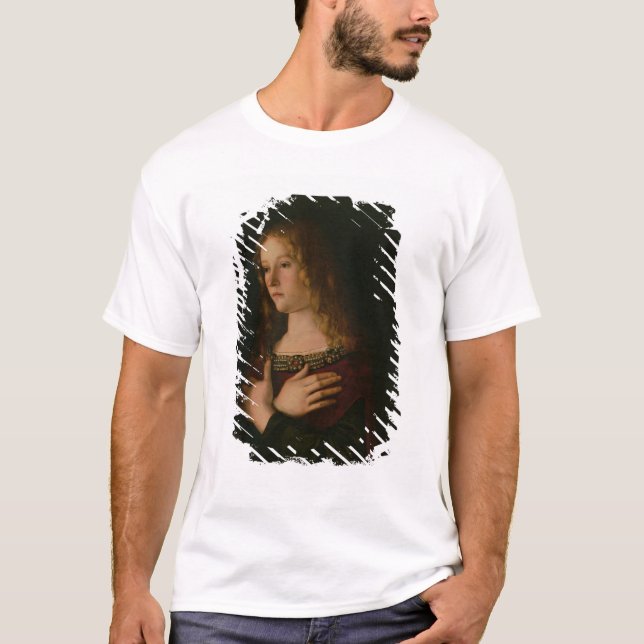 Camiseta Maria Magdalena, detalle de la Virgen y del niño w (Anverso)