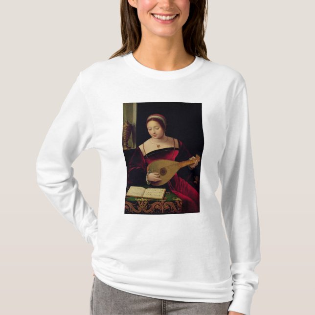 Camiseta Maria Magdalena que toca el laúd (Anverso)