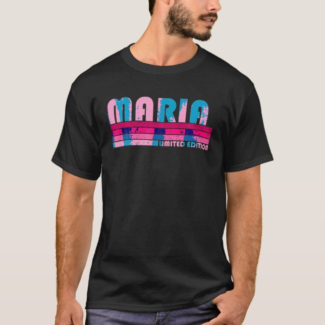Camiseta MARIA Nombre Retro Personalizado Viñeta 80 s Nacim (Anverso)