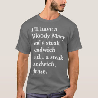Camiseta María sangrienta y un sándwich de carne