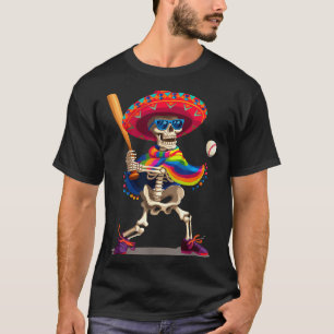 Camiseta Mariachi esqueleto béisbol cinco de mayo mexicano