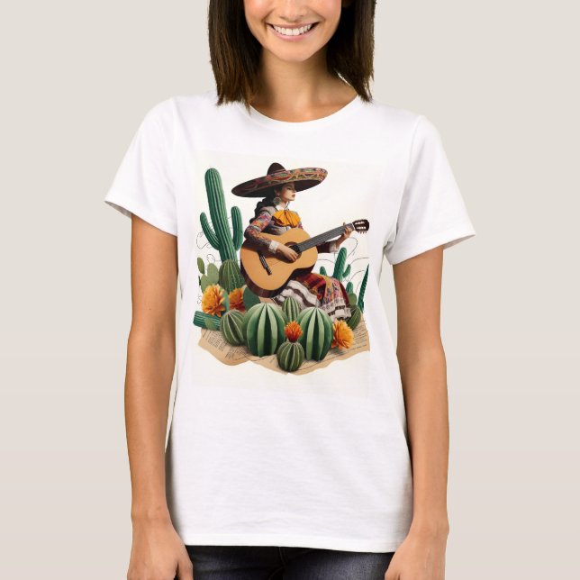 Camiseta Mariachi Muse: Guitarista femenina (Anverso)