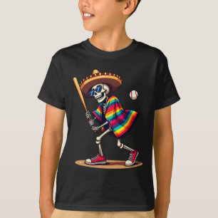 Camiseta Mariachi Skeleton Baseball Cinco De Mayo Mexicano 
