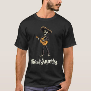 Camiseta Mariachi Skeleton Dia De Los Muertos Hallow Guitar
