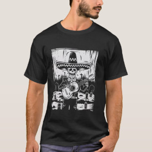 Camiseta Mariachi Skeleton Skull Tequila T Shirt
