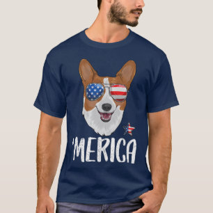 Camiseta Marica Corgi Perro 4 de Julio Bandera Americana