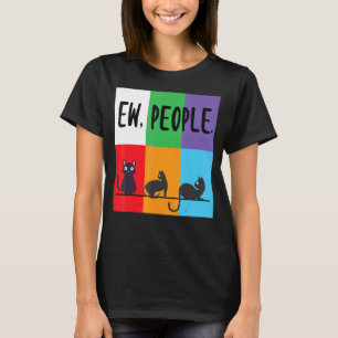 Camiseta maricón negra de las mujeres nuevas, gato mowy