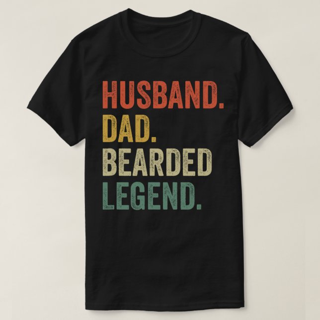 Camiseta Marido con barba papá Beard Leyenda Vintage (Diseño del anverso)