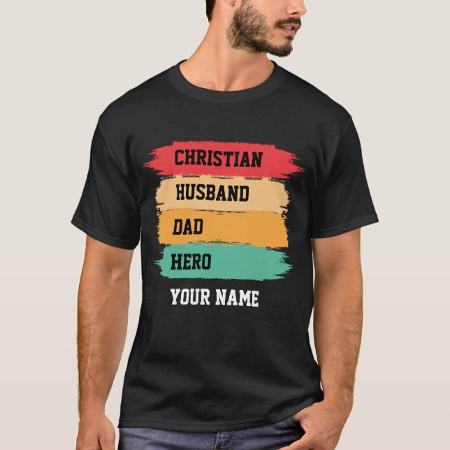 CAMISETA MARIDO CRISTIANO PERSONAL DAD HERO (Anverso)
