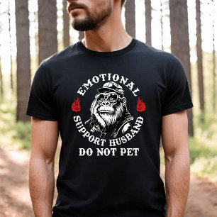 Camiseta Marido de Apoyo Emocional No Aciciar Mono Divertid