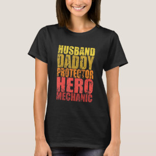 Camiseta Marido de garaje Papá Protector Héroe Mecánico
