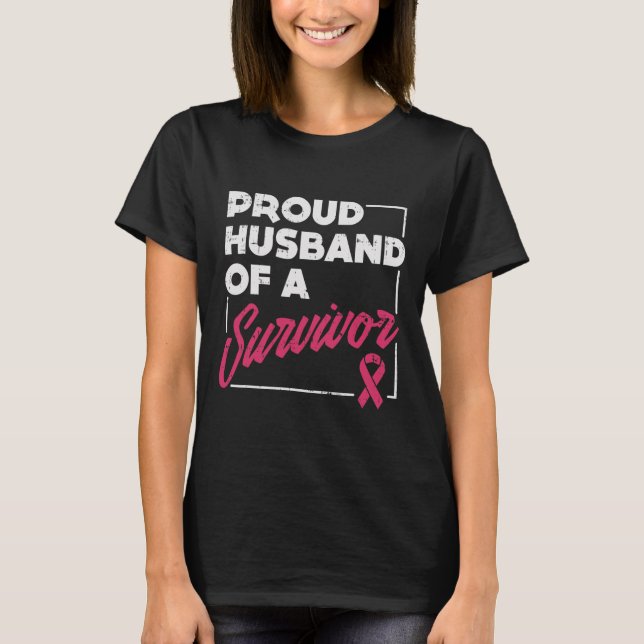 Camiseta Marido De Sobreviviente Concienciación Sobre El Cá (Anverso)