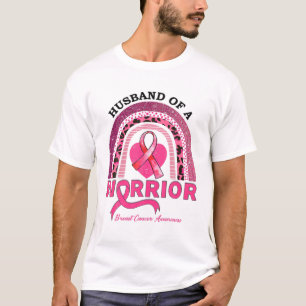 Camiseta Marido De Un Cáncer De Mama Arcoiris De Un Leopard