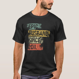 Camiseta Marido Épico De Los Hombres Desde 2011. 10.º Boda