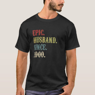 Camiseta Marido épico desde 2000 Retro 22º Anivers Boda
