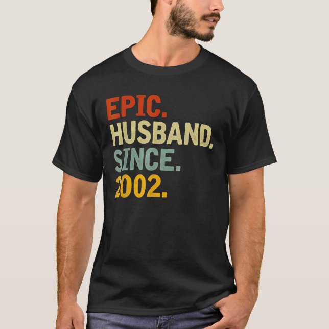 Camiseta Marido Épico Desde 2002 - Divertido Boda Anniv (Anverso)