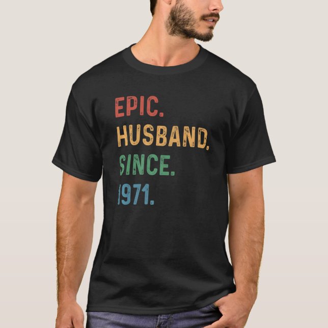 Camiseta Marido épico masculino desde 1971 a 52 años 52ª bo (Anverso)