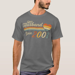 Camiseta Marido épico masculino desde 2003 19º Boda Anniver