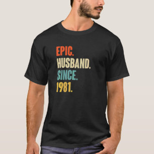 Camiseta Marido épico vintage desde 1981 41ª Anive Boda
