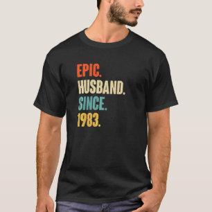 Camiseta Marido épico vintage desde 1983 39ª Anive Boda